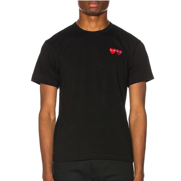 Comme Des Garçons Play double heart patch short sleeve T-shirt - Picture 1 of 5